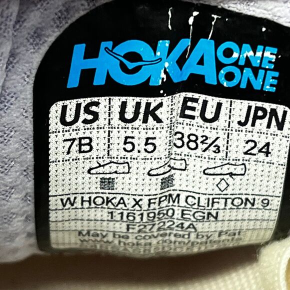 Hoka One One Clifton 9 Free People Movement Running Shoes Sz 7 B Eggnog Lilac - Picture 9 of 9